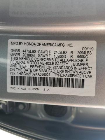 1HGCV2F32KA036525 Honda k20c4