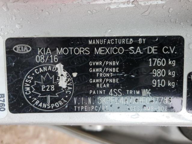 3KPFL4A7XHE037788 KIA mpi nu