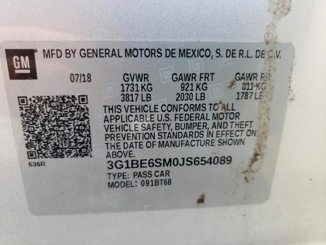 3G1BE6SM0JS654089 Chevrolet le2 -di: direct injection, vvt: variable valve timing, gen, alum