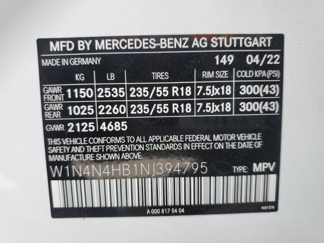 W1N4N4HB1NJ394795 Mercedes-Benz m260