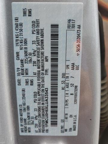 1FMCU0H6XLUA33543 Ford 2020