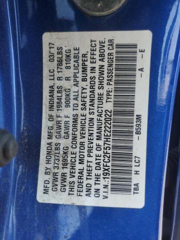 19XFC2F57HE222022 Honda k20c2