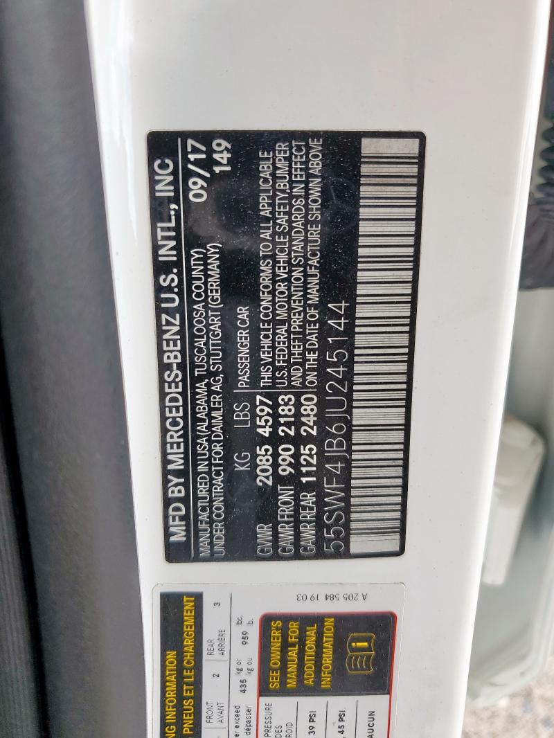 55SWF4JB6JU245144 Mercedes-Benz C 300