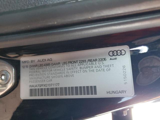 WAUA7GFFXG1071177 Audi 2016