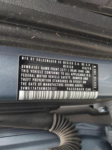 3VW517AT0GM820121 Volkswagen 2016