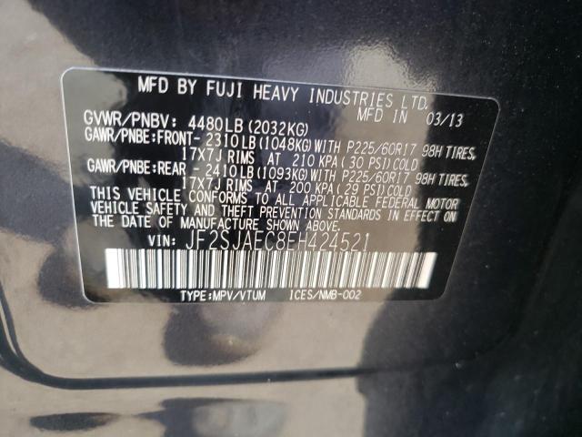 JF2SJAEC8EH424521 Subaru FORESTER 2