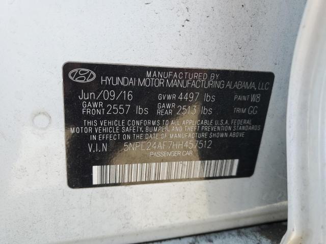 5NPE24AF7HH457512 Hyundai 2017