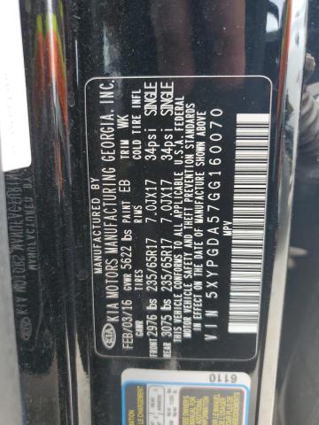 5XYPGDA57GG160070 KIA SORENTO LX