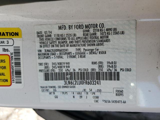 3LN6L2LU0FR603241 Lincoln MKZ HYBRID