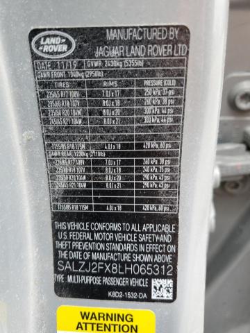 SALZJ2FX8LH065312 Land Rover aj20p