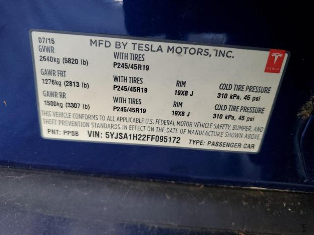 5YJSA1H22FF095172 Tesla 3 phase a/c induction (dual motor)