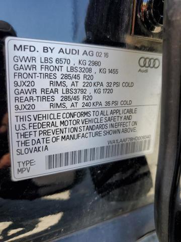 WA1LAAF78HD009340 Audi 2017