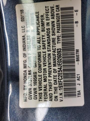 19XFC2E54JE026093 Honda k20c2