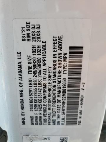 5FNYF8H22MB019050 Honda j35y6