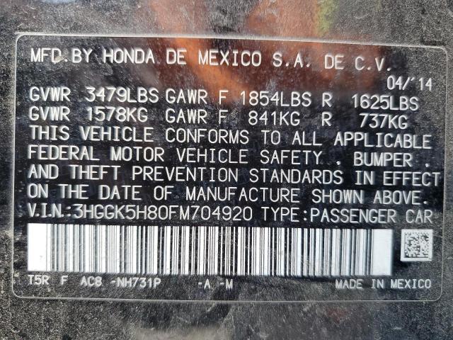 3HGGK5H80FM704920 Honda l15b1