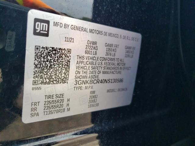 3GNKBCR40NS130586 Chevrolet lsy