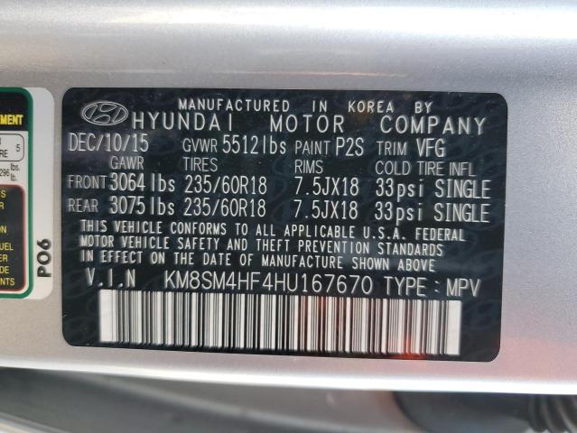 KM8SM4HF4HU167670 Hyundai gdi lambda ii
