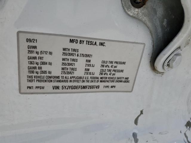5YJYGDEF5MF269749 Tesla Model Y