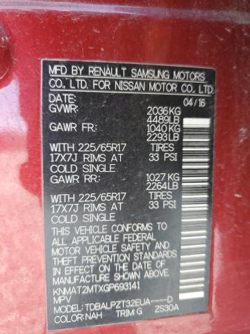 KNMAT2MTXGP693141 Nissan Rogue