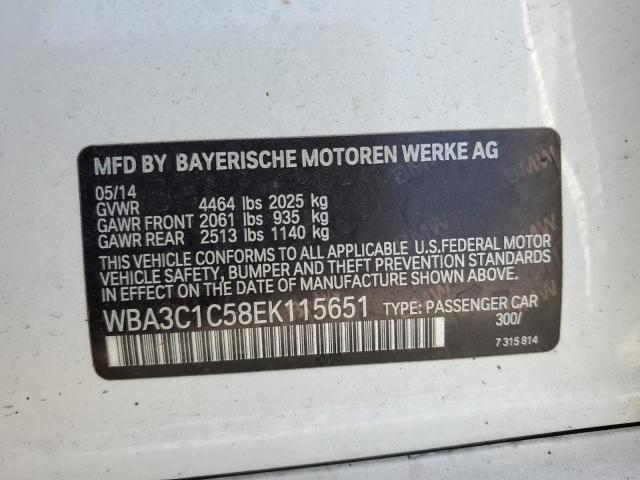 WBA3C1C58EK115651 BMW 2014