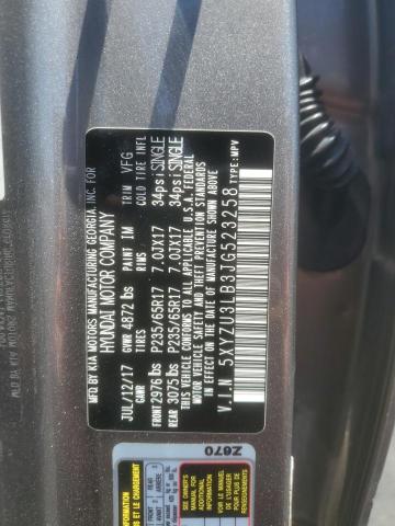 5XYZU3LB3JG523258 Hyundai gdi theta ii