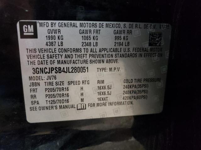 3GNCJPSB4JL280051 Chevrolet TRAX 1LT