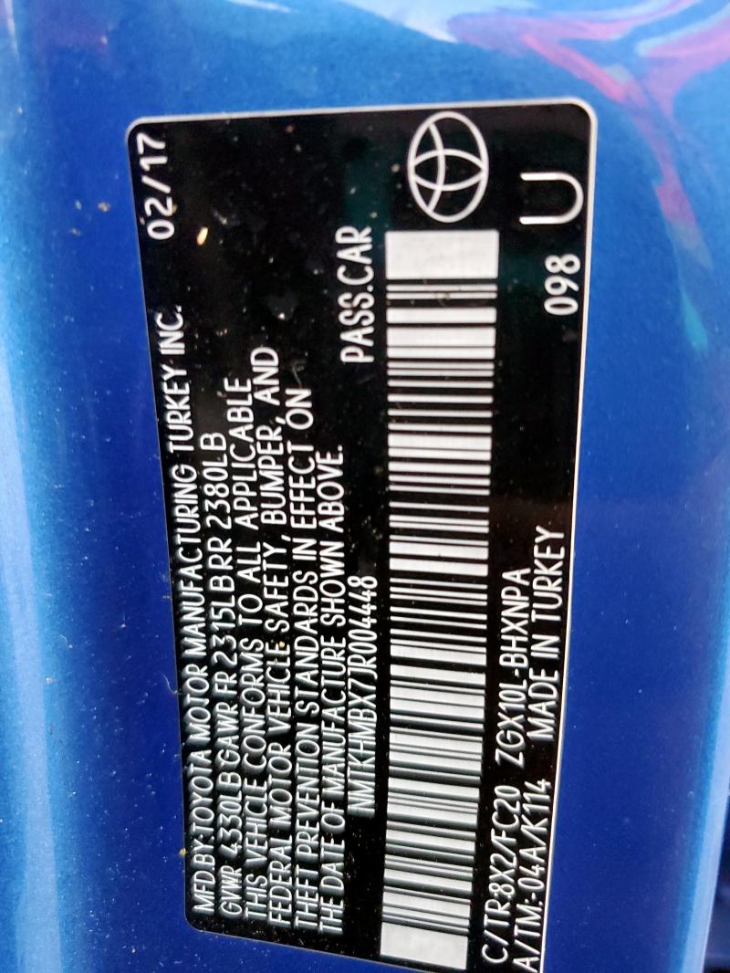 NMTKHMBX7JR004448 Toyota C-HR XLE