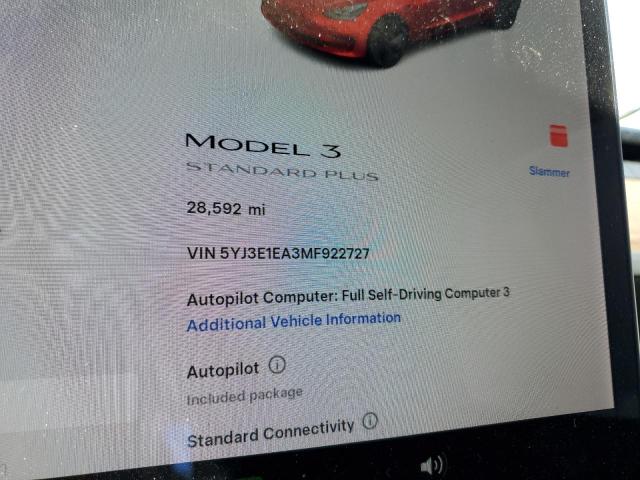 5YJ3E1EA3MF922727 Tesla MODEL 3