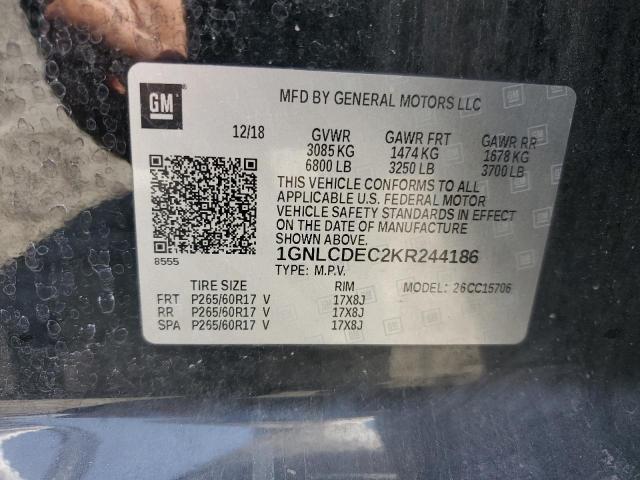 1GNLCDEC2KR244186 Chevrolet l83 - spark ignited direct injection, variable valve timing, afm, e85 max, alum