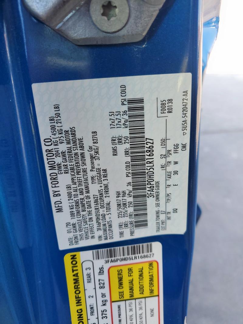 3FA6P0HD5LR168627 Ford FUSION SE