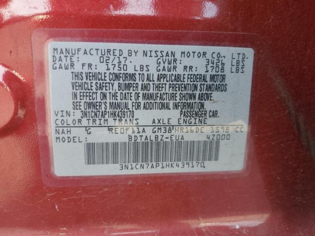 3N1CN7AP1HK439170 Nissan 2017