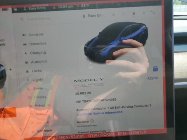 7SAYGDEF0NF524165 Tesla Model Y