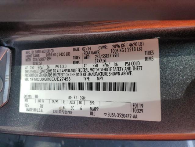 1FMCU0GX0EUE27453 Ford ESCAPE SE