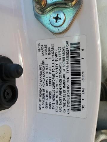 2HGFB2F57FH551826 Honda r18z1