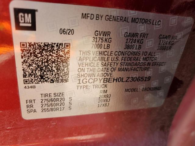 1GCPYBEH0LZ306519 Chevrolet lv3 - gen 5, sidi, vvt, ohv, e85 max alum
