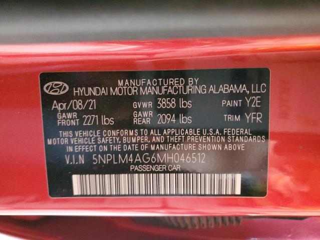 5NPLM4AG6MH046512 Hyundai mpi nu pe