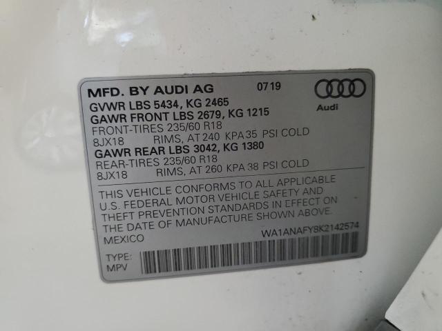 WA1ANAFY8K2142574 Audi Q5