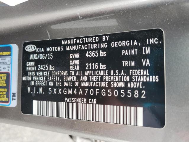 5XXGM4A70FG505582 KIA dohc gdi theta ii