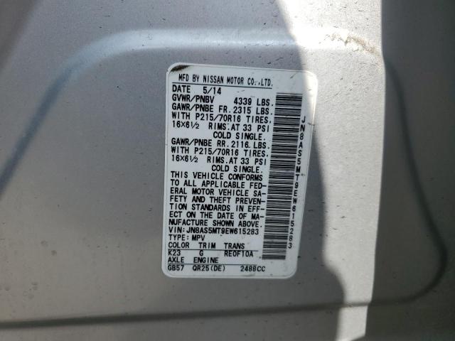 JN8AS5MT9EW615283 Nissan ROGUE SELE