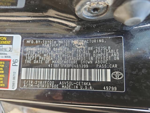 4T1BF1FK0FU481399 Toyota 2ar-fe