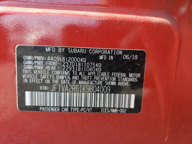JF1VA2R61K9804009 Subaru 2019