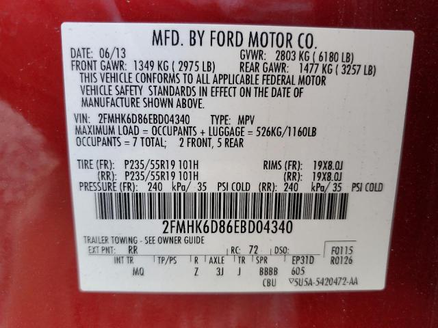 2FMHK6D86EBD04340 Ford FLEX LIMIT