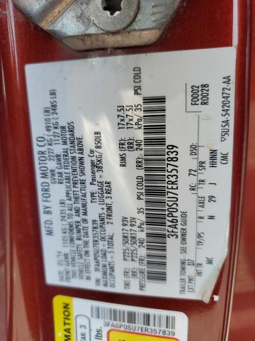 3FA6P0SU7ER357839 Ford 2014