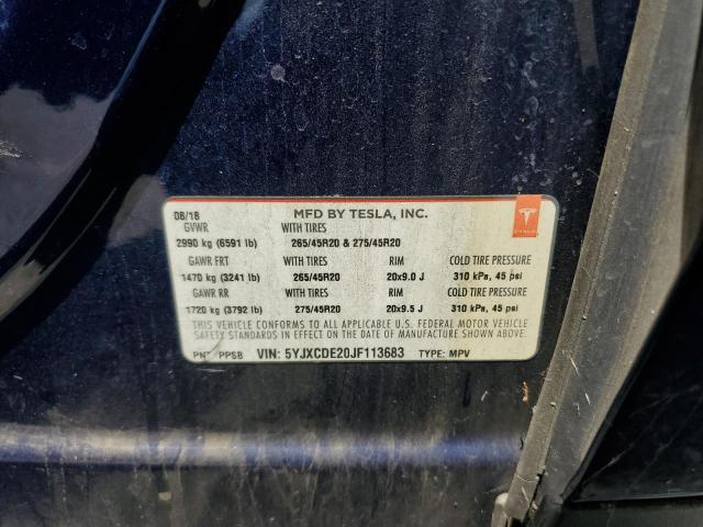 5YJXCDE20JF113683 Tesla 2018