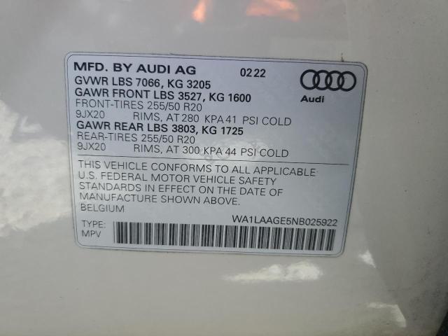 WA1LAAGE5NB025922 Audi E-tron Pre