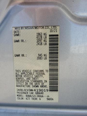 1N4BL4CV3MN419019 Nissan ALTIMA SR