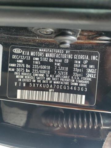 5XYKUDA70EG546363 KIA SORENTO EX