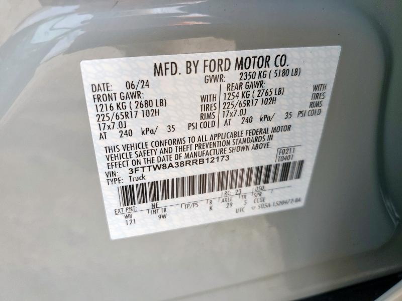 3FTTW8A38RRB12173 Ford MAVERICK X