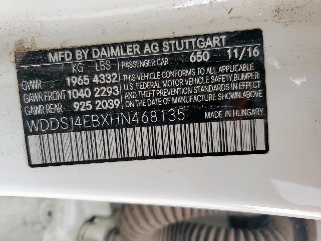 WDDSJ4EBXHN468135 Mercedes-Benz CLA 250
