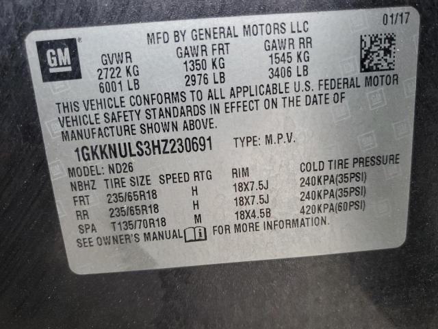 1GKKNULS3HZ230691 GMC lgx - di: direct injection, vvt: variable valve timing, alum, gen 2